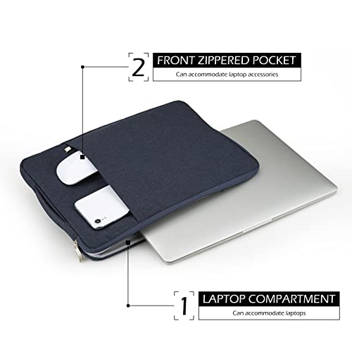 MicaYoung 15 Inch Laptop Sleeve Case Protective Bag with Front Pocket Retractable Handle Computer Carrying Case for 15 Inch MacBook Pro A1707/1990 with Touch Bar Notebook - Image 3