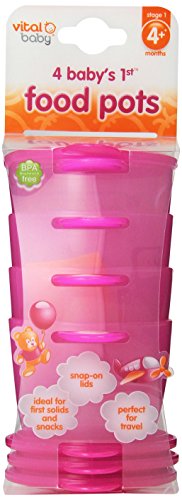 Vital Baby Baby's 1st Food Pots, Pink, 7 Ounce, by Vital Baby