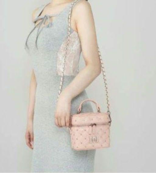 ダーリッチ タグ付 キルティングビジュースクエアミニバッグ PNK