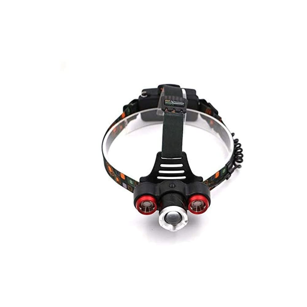 Latarka czołowa, lampa LED z trzema głowicami 30W, z ostrością, oświetlenie zewnętrzne, zdalne łowienie ryb, reflektory o dużej mocy, kemping, piesze wycieczki, bieganie, na zewnątrz