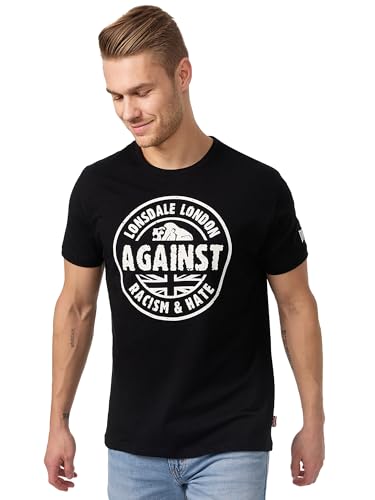 T-shirt Lonsdale contre le racisme haut homme grande taille noir