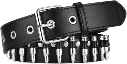 Gothic Studded Genuine Leather Belts Punk Metal Waist Belt for Halloween Cosplay