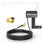 Eightwood DAB+ Car Radio Aerial Antenna Replacement SMB Male Windscreen Glass Mount Digital Radio Active Antenna 9.8FT RG174 Cable for AM FM Tuner Pioneer JVC Kenwood Alpine Clarion