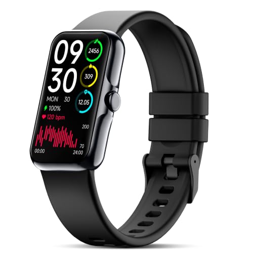 Image of Fitness Tracker with 24 /7 Continuous Heart Rate, Blood Oxy-gen Monitor, Smart Watch with Sleep Monitor, IP68 Waterproof Activity Tracker Step Counter for Women Men (Black)