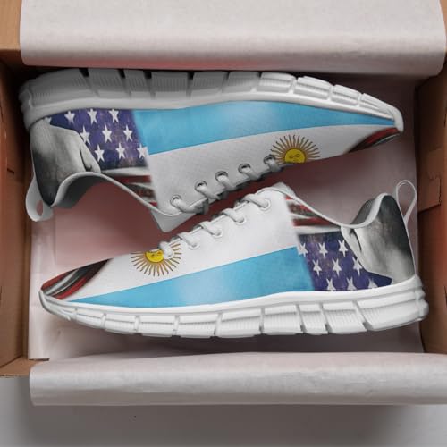 Argentina Vs American Flag Shoes for Women Men Tennis Shoes 3D Print Fashion Running Sneakers3
