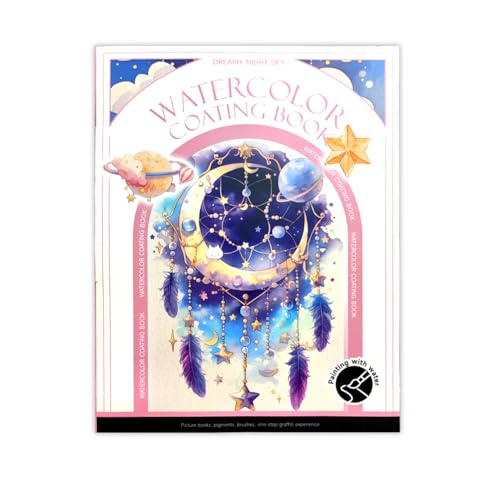 Cahier d'exercices d'aquarelle avec motifs pré-dessinés Étoile de rêve