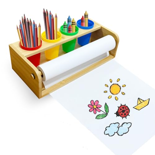 UXPEYIC Bamboo Tabletop Paper Roll Dispenser