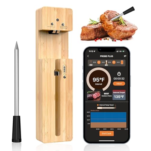 DAWRIS Smarte Fleischthermometer Kabellos 100M Grillthermometer Bluetooth IPX7 Wasserdicht Bratenthermometer Wireless Meat Steak Thermometer Fleisch Kochen für Backofen Grill BBQ Rotisserie Smoker DAWRIS Smarte Fleischthermometer Kabellos 100M Grillthermometer Bluetooth IPX7 Wasserdicht Bratenthermometer Wireless Meat Steak Thermometer Fleisch Kochen für Backofen Grill BBQ Rotisserie Smoker