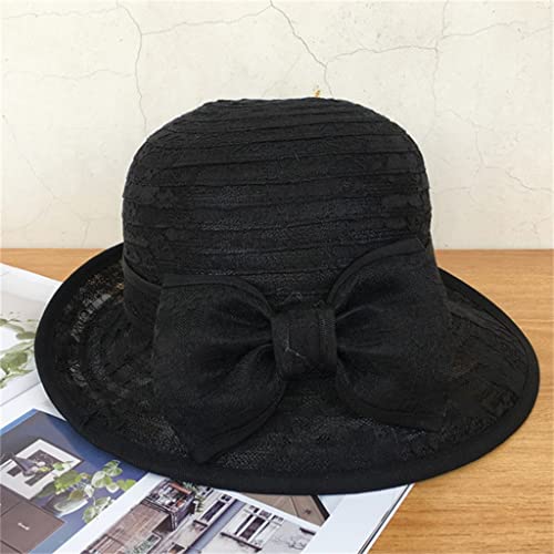 Chapeau de soleil en dentelle femme grand bord pliable été