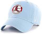 47 Brand MLB Cooperstown Primary Logo Clean Up Adjustable Baseball Cap Hat, Adult One Size Fits All - St. Louis Cardinals Columbia Blue