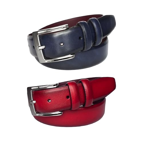 Stacy Adam's Leather Dress Belt for Dickinson Oxford, Suits, Pants, Classic, Formal, Business, Work, Smooth Edge, Croco, Russell Black, 46 by Stacy Adams - Image 6