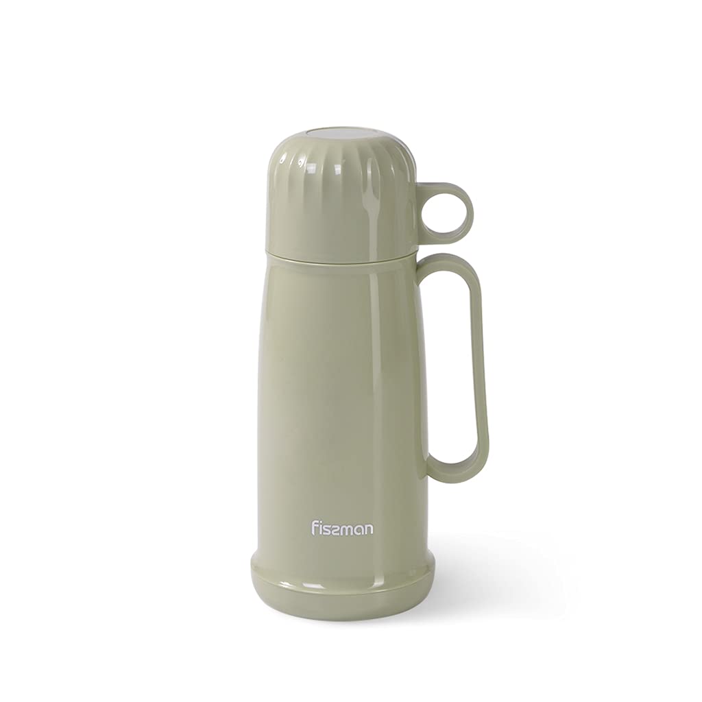 Fissman Vacuum Flask 450 ml OLIVE - Plastic Case with Glass liner