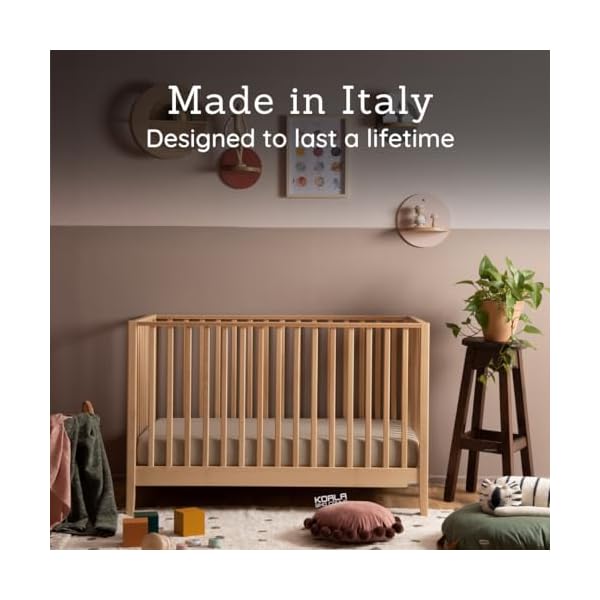 Dadada baby lala 3 in 1 convertible crib wood crib converts into toddler bed daybed greenguard gold certified made in italy 3 adjustable mattress heights solid beechwood natural  urban country home decor