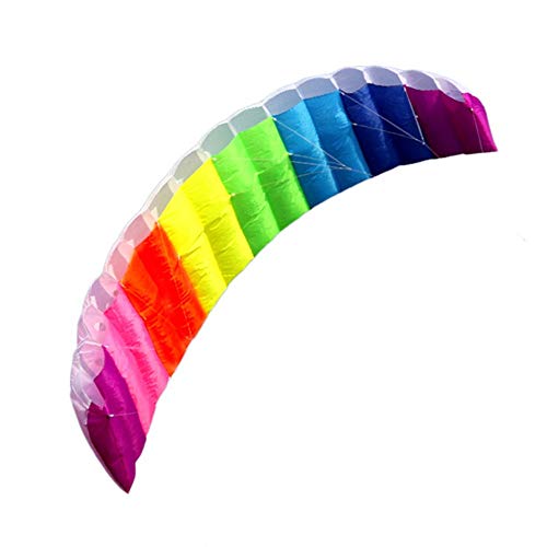 MMOOVV Rainbow Flying Kite, 2 metros, Rainbow Double Line Stunt Flying Kite, juego de juguete para niños al aire libre, surf