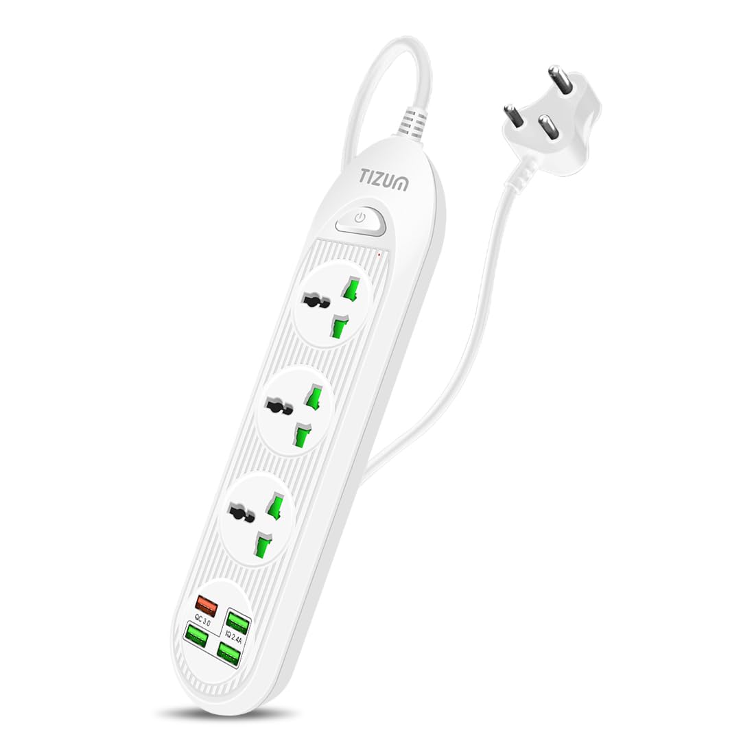 Tizum 3000W Power Converter, Fast Charging Extension Board/Cord, 3 Power Sockets, 1 QC/USB 3.0, 3 USB 2.0 Ports, 2M Cord Length, Short Circuit Protection, 10Amp Power Outlet, Intelligent Chip (White) (B0B76NN6M1) Amazon Price History, Amazon Price Tracker