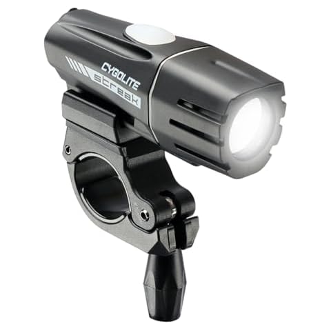 Cygolite Streak– 450 Lumen Bike Light– 5 Night Modes & Daytime Flash Mode– Compact & Durable– IP67 Waterproof– Secured Hard Mount– USB Rechargeable Headlight– for Road & Commuter Bicycles , Black Cover