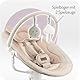 MoMi Babywippe PEARL für Babys bis 9 kg, 360° drehbarer Sitz, LED-Panel, Bluetooth, Fernbedienung, Batterie- oder Netzbetrieb, Netzteil mit USB-Kabel, 5-Punkt-Sicherheitsgurt, Bügel und Spielzeug