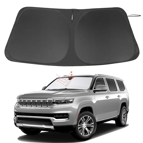 Image of Windshield Sun Shade Custom Fit for 2022 2023 2024 2025 2026 Jeep Wagoneer (NOT for Grand Wagoneer) Accessories Foldable Sunshade Sun Blocker Protect Car from Sun Rays & Heat Damage Keep Car Cooler