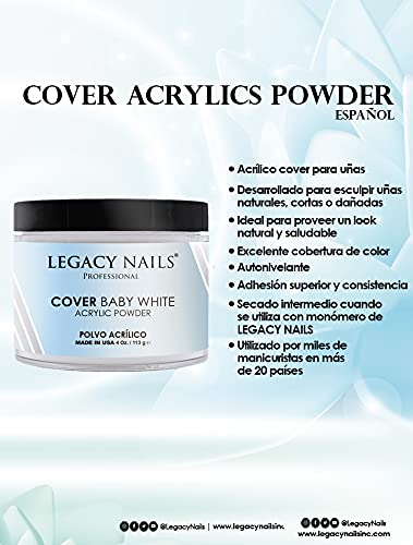 Miniatura 3 de Legacy Nails Polvo acrílico de cobertura profesional, 4 onzas, ideal para arte de uñas francés, crea arte de uñas, extensiones de uñas que