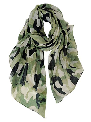 DAMILY Echarpes - Foulard Légère de Voyage Camouflage Imprimer Châle Wrap (Olive)
