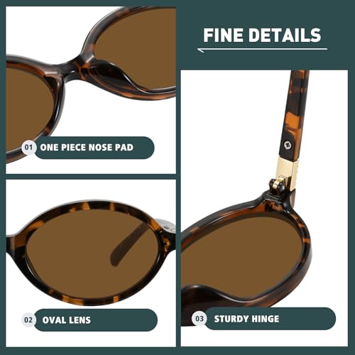 WOWSUN Retro Oval Sunglasses Womens Trendy Sun Glasses Sunnies UV400 Protection4