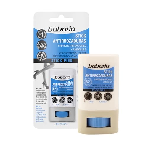 Babaria - Stick Antirrozaduras Para Pies – Antifricción | Anti Rozaduras para deportistas | Previene Ampollas | Ideal Para Estrenar Zapatos | Resistente Al Sudor | Ingredientes Naturales | Vegano