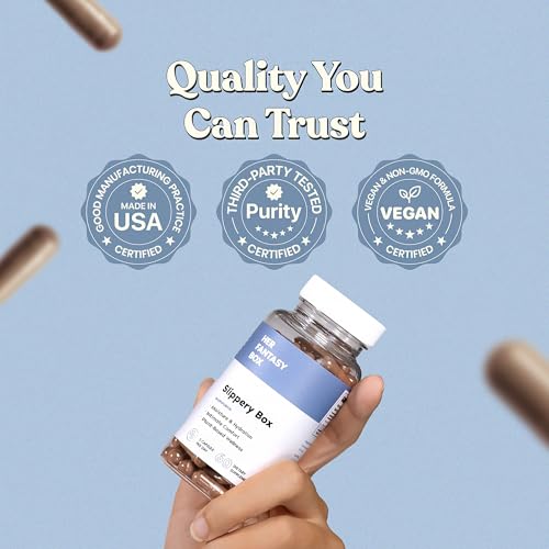 Image of Her Fantasy Box | Slippery Box | Fast-Acting Slippery Elm Capsules for Feminine Wellness & Intimate Moisture Support - 60 Vegan Capsules (Pack of 2)