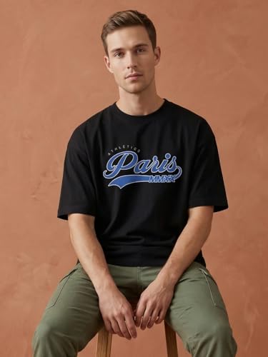 Image of Nobero Men's Oversized Graphic T-Shirt for Men | Soft Cotton | Drop Shoulder Relaxed Fit | Printed Casual Tshirt for Men