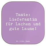 Mr. & Mrs. Panda Tischschoner Spruch Tante Lieferantin - Geschenk, einzigartige Designs, persönliche Erinnerungen, Untersetzer Gläser, Gute Laune, Holzuntersetzer, für, Neffe, Freude, Jubiläen, Nichte