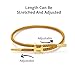 Nayubo Simple Titanium Rope Steel Wire Bracelet with Adjustable Design Polished H Shape Clasp Bracelet Outdoor Casual Minimalist Fashion Gift for Women Men (Gold)