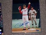PETE ROSE SIGNED AUTOGRAPH 8X10 PHOTO TRISTAR HOLOGRAM