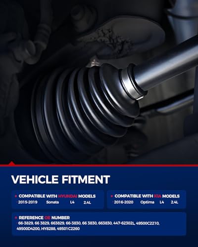 Image of KAX Front CV Axle Shaft Assembly Compatible with Hyundai & Kia