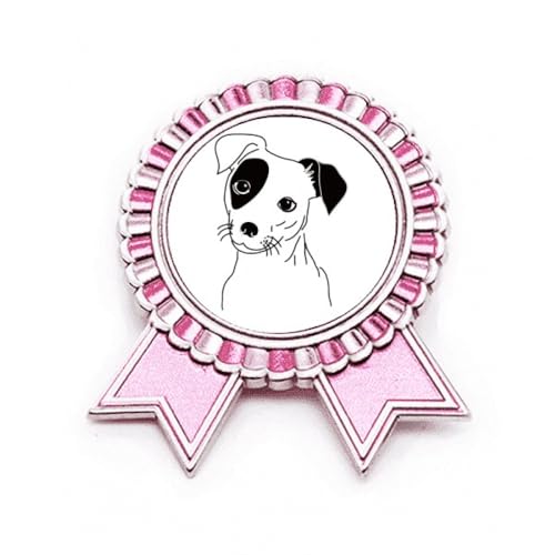 Broche rose motif de chien noir en métal taille M cadeau idéal