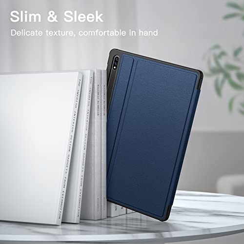 Image of JETech Folio Case for Samsung Galaxy Tab S8 Plus /S7 FE /S7 Plus 12.4 inch, Navy | For 2022 /2021 /2020 Model, Multi-Angle Stand Cover, S Pen Holder, Slim Protective Cover, Auto Wake /Sleep