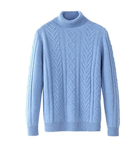 Pull col roulé homme cachemire orange hiver chaud léger - 2