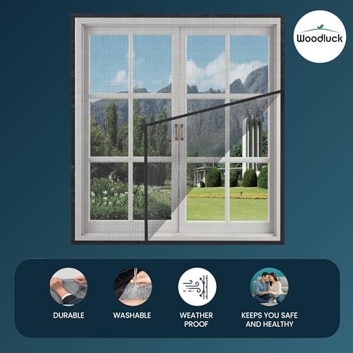 Image of Woodluck Mosquito Net for Window Customisable Size Up to 105x170 cm Ivory
