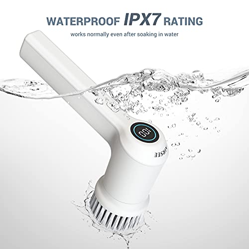 Airsee Electric Spin Scrubber For Bathroom Bathtub, Cordless Power Spinning Scrub Brush, Handheld Shower Cleaner Brush With 6 Replaceable Brush Heads For Tile, Tub, Dish, Sink, Grout, Wall, Kitchen #TOP3