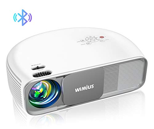 Bluetooth Projector, WiMiUS 7000 Lumenes Projector Native 1920 × 1080 Video Projector Support 4K 300" Display Home Cinema Projector for Phones, iPad, TV Stick, PS4, PC HDMI USB VGA AV
