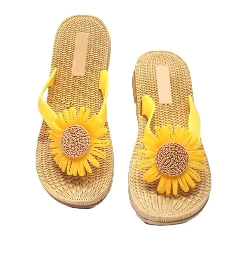 AQUASLIDES New Summer Relaxed Sunflower Sleepers for Women 01 (Yellow, 5) (B0D66NLBL5) Amazon Price History, Amazon Price Tracker