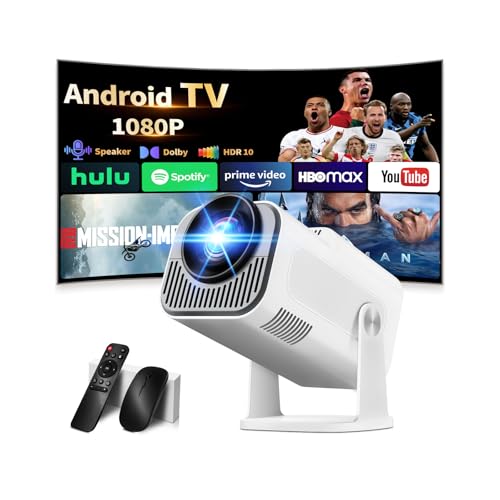 [Built-in Apps & 2026 Upgraded] Mini Projector Support 4K 1080P Auto Keystone 270° Rotatable with...