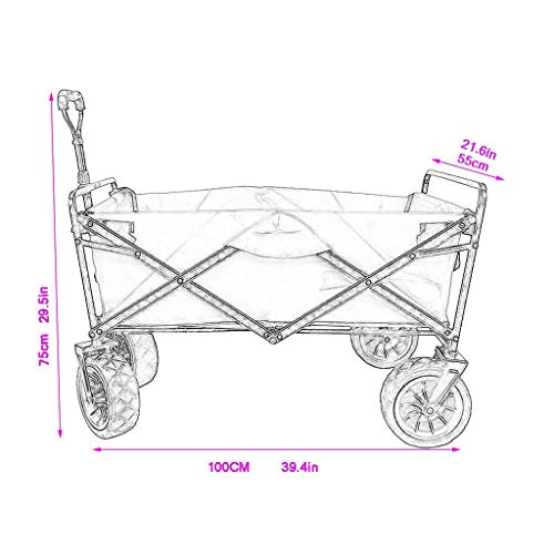 Carretilla multiuso plegable para jardín y playa, carrito portátil para camping con marco de acero y bolsa de tela Oxford miniatura 3