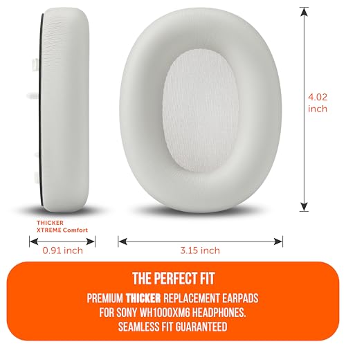 Image of WC PadZ XM6 XL - Extra Large Replacement Ear Pads Compatible with Sony WH-1000XM6 by Wicked Cushions | Bigger Ear Opening, Enhanced Comfort & Sound Isolation | Platinum Silver