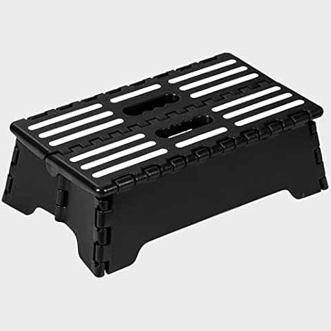 Portable Folding Step Stool, Plastic Lightweight Half Step Stool is Sturdy Enough to Support Elderly, Pregnant & Kids, Suitable for Kitchen, Bathroom, Toilet Cover