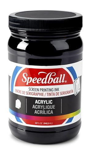 Speedball 004657 Acrylic Screen Printing Ink, 946ml, 32 Fl. oz, Black