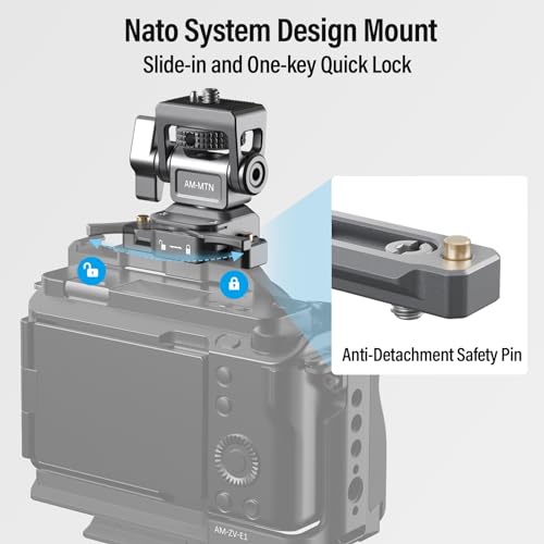 Image of SIRUI Camera Monitor Holder with NATO System Mount, 360 Swivel and 180 Tilt Field Monitor Mount for 5 inch and 7 inch Monitor, NATO Rail Included, AM-MTN
