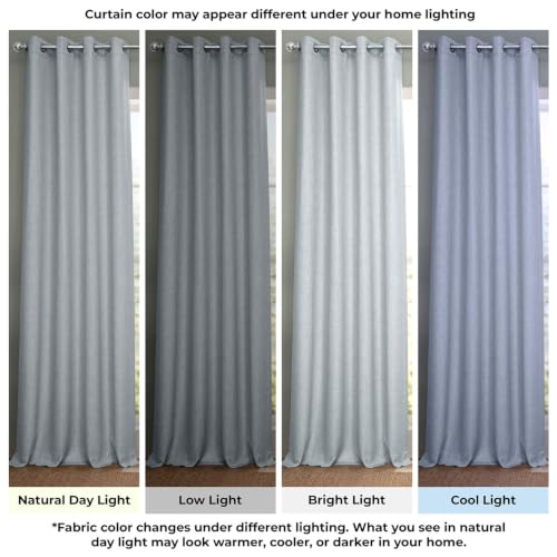 Image of HPD Half Price Drapes Grommet Linen Curtains 108 Inches Long Room Darkening Curtains for Bedroom & Living Room (1 Panel), 50W x 108L, Heather Grey