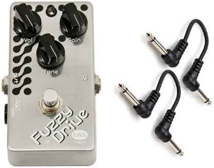 EWS Fuzz Distortion Pedal Fuzzy Drive FD-1 Pedal w/ 2x 6" Patch Cables NEW