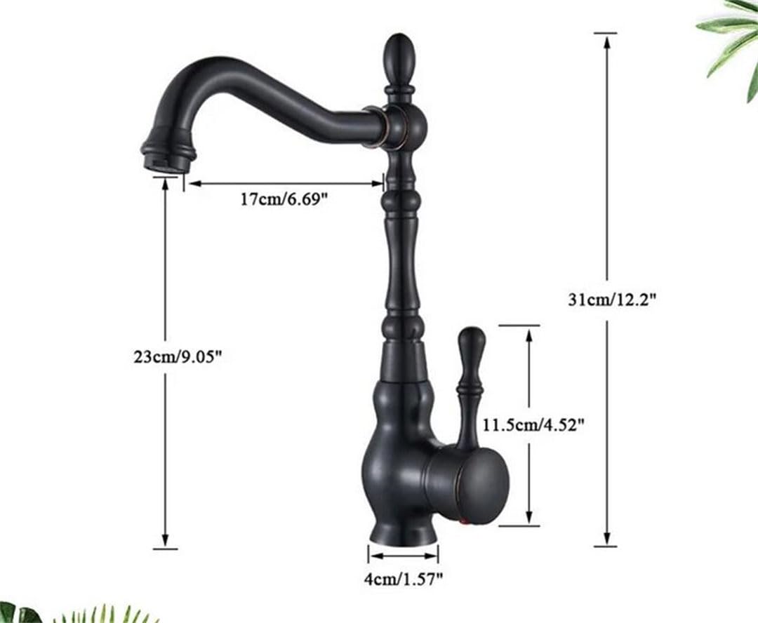 Hgvcfcv Rubinetto per lavello da cucina 360 Ruota Singola Maniglia Miscelatore Acqua Calda e Fredda Rubinetti Deck Mounted Rubinetto Del Bacino