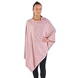 CityComfort Poncho Elegante para Mujer Prendas de Punto Mórbidos Talla Única (Beige Rosa)