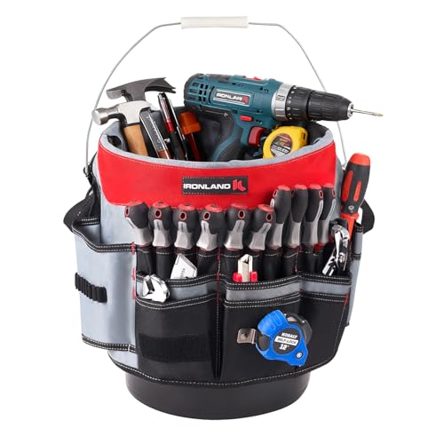 IRONLAND Bucket Tool Organizer with 64 Pockets